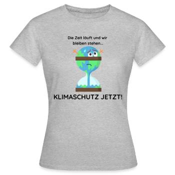 Klimaschutz Jetzt! - Frauen T-Shirt - Grau meliert - Vorne - AI Model Female 172 dark (172cm)