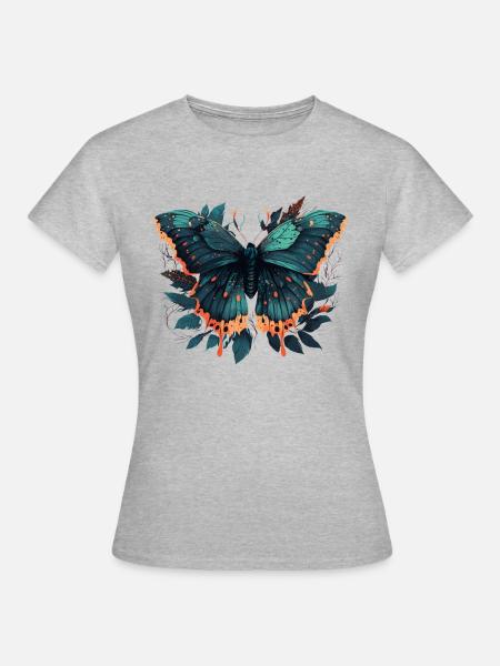 Schmetterling Natur - Frauen T-Shirt - Grau meliert