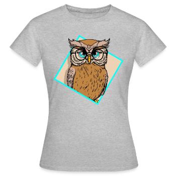 Artsy Owls Wildlife Bird Nature Forest Animals - Women's T-Shirt - heather grey - Front - AI Model Female 172 dark (172cm)
