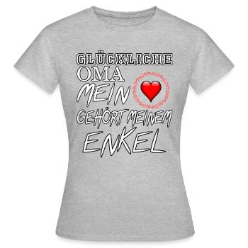 Happy Grandma - my heart belongs to my grandson - Women's T-Shirt - heather grey - Front - AI Model Female 172 dark (172cm)