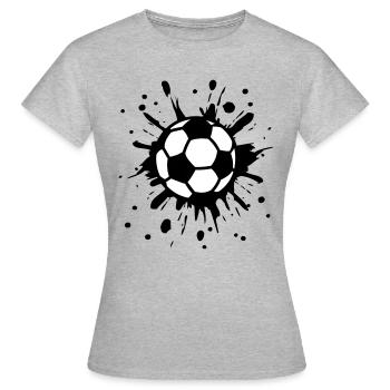 Football, Splash, Soccer, Splatter, - T-shirt Femme - gris chiné - Devant - AI Model Female 172 dark (172cm)