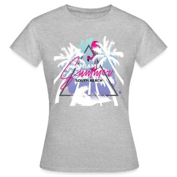 Miami Summer South Beach Mojo Design Thé - T-shirt Femme - gris chiné - Devant - AI Model Female 172 dark (172cm)