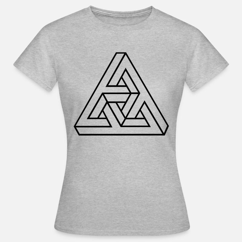 Illusion optique, Triangle impossible, mathématiques - T-shirt Femme - gris chiné