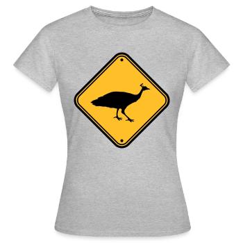 schild gefahr achtung vorsicht hinweis zone gebiet - Frauen T-Shirt - Grau meliert - Vorne - AI Model Female 172 dark (172cm)