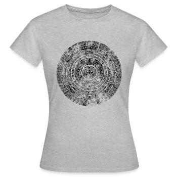 Maya - Kalender (Grunge-Style) - Frauen T-Shirt - Grau meliert - Vorne - AI Model Female 172 dark (172cm)