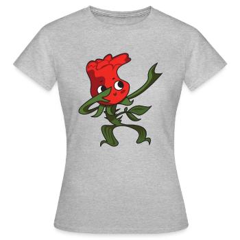 rose blume tanzen - Frauen T-Shirt - Grau meliert - Vorne - AI Model Female 172 dark (172cm)