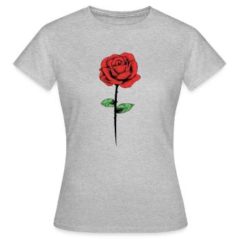fleur rose - T-shirt Femme - gris chiné - Devant - AI Model Female 172 dark (172cm)