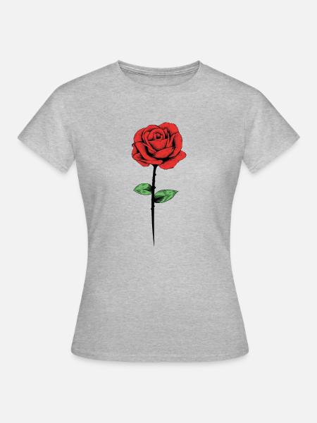rose blume - Frauen T-Shirt - Grau meliert
