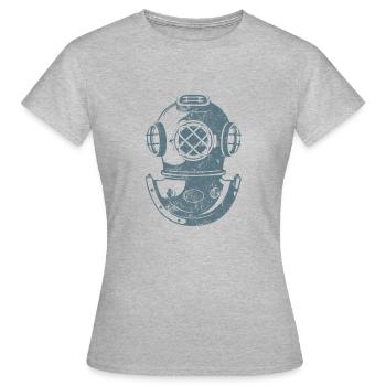 taucherausrüstung Tauchen Apnoe - Frauen T-Shirt - Grau meliert - Vorne - AI Model Female 172 dark (172cm)