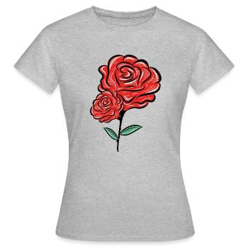 rose blume - Frauen T-Shirt - Grau meliert - Vorne - AI Model Female 172 dark (172cm)