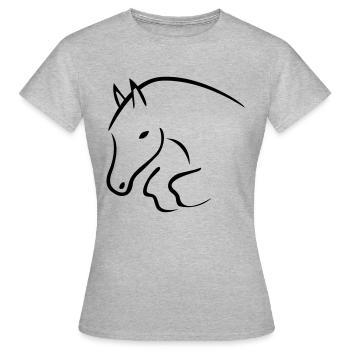 Springpferd - Frauen T-Shirt - Grau meliert - Vorne - AI Model Female 172 dark (172cm)
