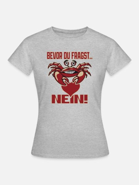Bevor Du Fragst - NEIN! - Frauen T-Shirt - Grau meliert