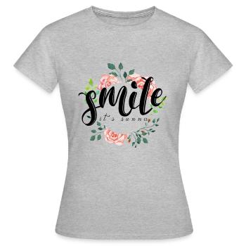 Smile it’s sunna les femmes musulmanes converties - T-shirt Femme - gris chiné - Devant - AI Model Female 172 dark (172cm)