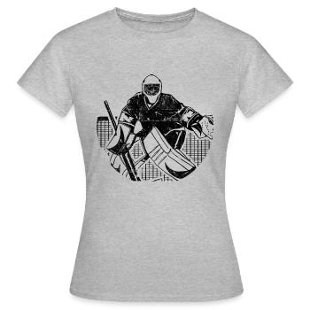 Gardien de but hockey - T-shirt Femme - gris chiné - Devant - AI Model Female 172 dark (172cm)