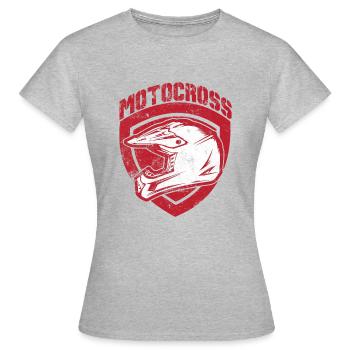 blason sport casque casque de motocross - T-shirt Femme - gris chiné - Devant - AI Model Female 172 dark (172cm)