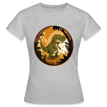 Sympathique dinosaure T-Rex - T-shirt Femme - gris chiné - Devant - AI Model Female 172 dark (172cm)