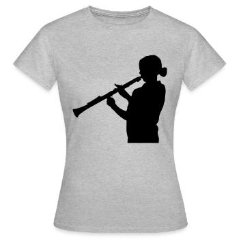 clarinet instrument - Women's T-Shirt - heather grey - Front - AI Model Female 172 dark (172cm)