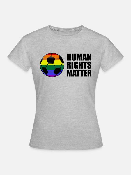 Menschenrechte human rights matter Regenbogen - Frauen T-Shirt - Grau meliert