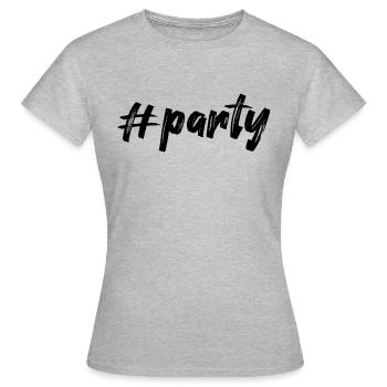 #party, noir - T-shirt Femme - gris chiné - Devant - AI Model Female 172 dark (172cm)