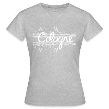 Skyline de Cologne - Blanc - T-shirt Femme - gris chiné - Devant - AI Model Female 172 dark (172cm)