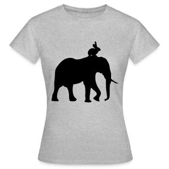 hase elefant - T-shirt Femme - gris chiné - Devant - AI Model Female 172 dark (172cm)