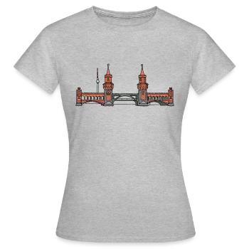 Oberbaumbrücke à BERLIN c - T-shirt Femme - gris chiné - Devant - AI Model Female 172 dark (172cm)