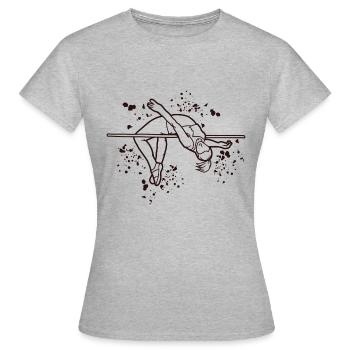 Saut en hauteur Aquarelle Saut en hauteur - T-shirt Femme - gris chiné - Devant - AI Model Female 172 dark (172cm)