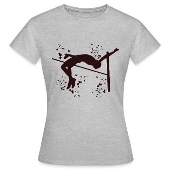 Saut en hauteur Aquarelle Saut en hauteur - T-shirt Femme - gris chiné - Devant - AI Model Female 172 dark (172cm)