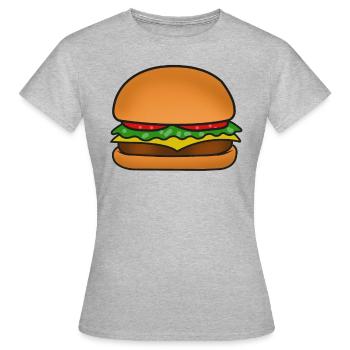 Hamburger Cheeseburger - Frauen T-Shirt - Grau meliert - Vorne - AI Model Female 172 dark (172cm)