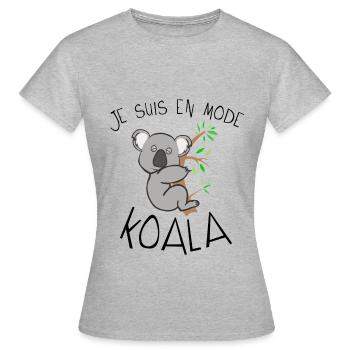 koala citation en mode dort dormir humour - T-shirt Femme - gris chiné - Devant - AI Model Female 172 dark (172cm)