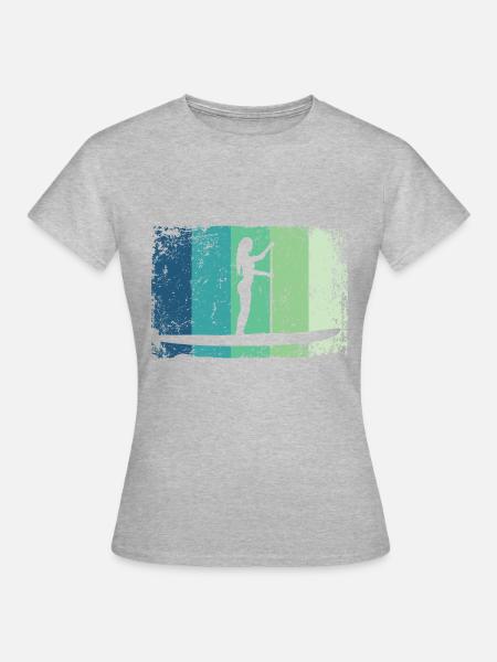 Stand Up Paddling Stand Up Board Sup - Frauen T-Shirt - Grau meliert