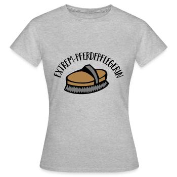 Extrem-Pferdepflegerin - Frauen T-Shirt - Grau meliert - Vorne - AI Model Female 172 dark (172cm)