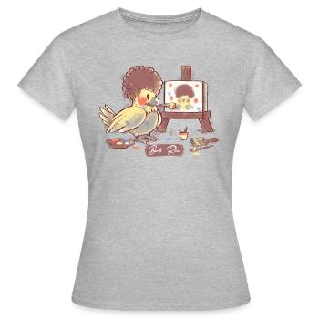 Birb Ross - Frauen T-Shirt - Grau meliert - Vorne - AI Model Female 172 dark (172cm)