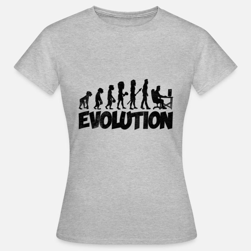 Computer Nerd Evolution - Frauen T-Shirt - Grau meliert