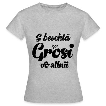 Beste Grosi s beschtä Grosi Oma Schweiz Grosi - Frauen T-Shirt - Grau meliert - Vorne - AI Model Female 172 dark (172cm)