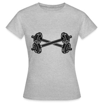 hanteln gewichte fitness - Frauen T-Shirt - Grau meliert - Vorne - AI Model Female 172 dark (172cm)