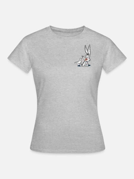Looney Tunes Bugs Bunny Tasche - T-shirt dam - gråmelerad
