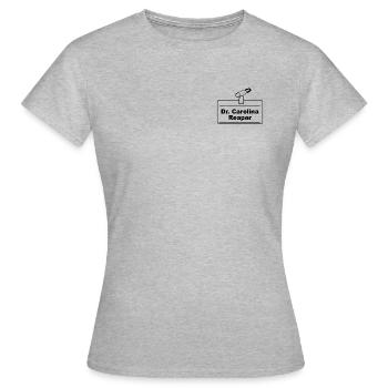 Étiquette nominative dr. Carolina Reaper - T-shirt Femme - gris chiné - Devant - AI Model Female 172 dark (172cm)