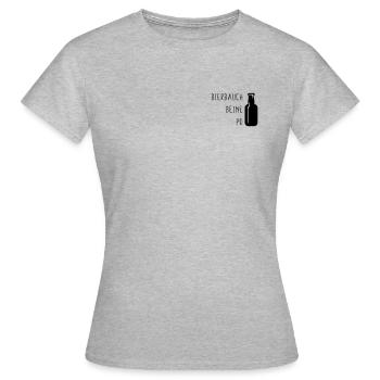 Bierbauch - Beine - Po 2 - Frauen T-Shirt - Grau meliert - Vorne - AI Model Female 172 dark (172cm)
