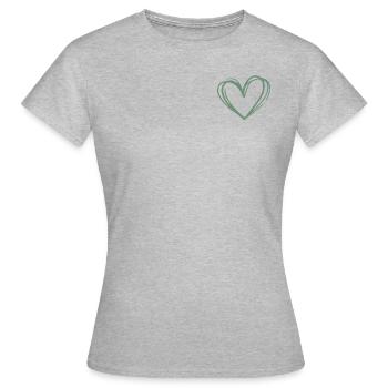 Einfaches Herz - Frauen T-Shirt - Grau meliert - Vorne - AI Model Female 172 dark (172cm)