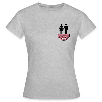 Occupé - T-shirt Femme - gris chiné - Devant - AI Model Female 172 dark (172cm)