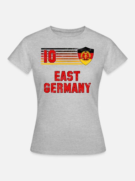 DDR Fußball Mannschaft - Frauen T-Shirt - Grau meliert