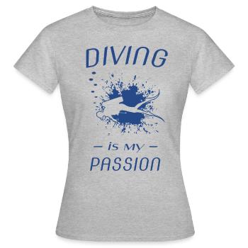 Diving - Frauen T-Shirt - Grau meliert - Vorne - AI Model Female 172 dark (172cm)