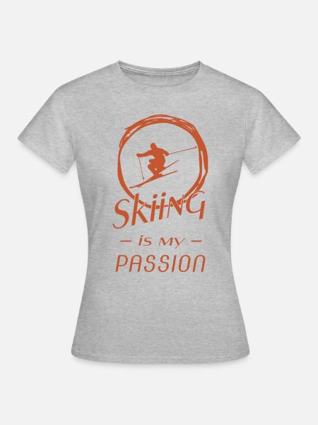 Skiing - Frauen T-Shirt - Grau meliert