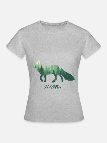 Fuchs Wald Wildlife fox - Frauen T-Shirt - Grau meliert