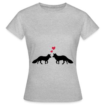 Renards amoureux / Renard amoureux / Amoureux - T-shirt Femme - gris chiné - Devant - AI Model Female 172 dark (172cm)