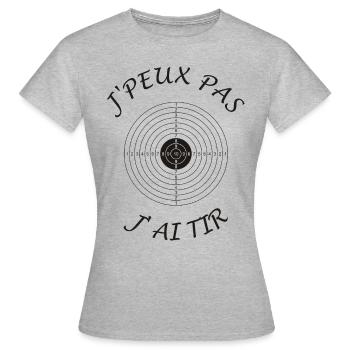 J'peux pas j'ai Tir - T-shirt Femme - gris chiné - Devant - AI Model Female 172 dark (172cm)