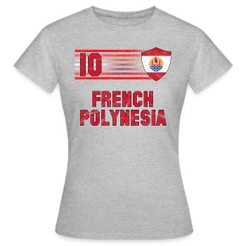 Französisch-Polynesien Fußball Mannschaft - Frauen T-Shirt - Grau meliert - Vorne - AI Model Female 172 dark (172cm)