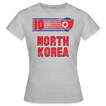 Nordkorea Fußball Mannschaft - Frauen T-Shirt - Grau meliert - Vorne - AI Model Female 172 dark (172cm)