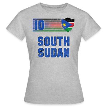South Sudan Football Team - Women's T-Shirt - heather grey - Front - AI Model Female 172 dark (172cm)